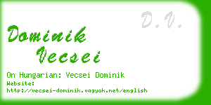 dominik vecsei business card